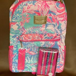 Lily Pulitzer Designer Backpack With Pen Set *NEW WITH TAGS*